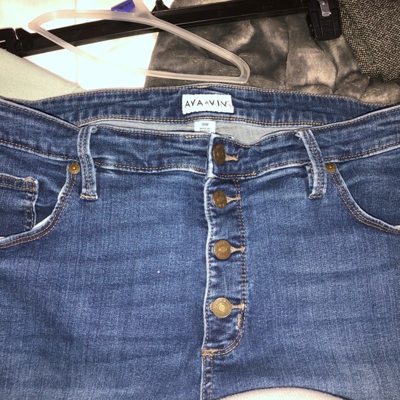 Ava&Viv 20w high rise button up jeans skinny leg - Picture 2 of 6